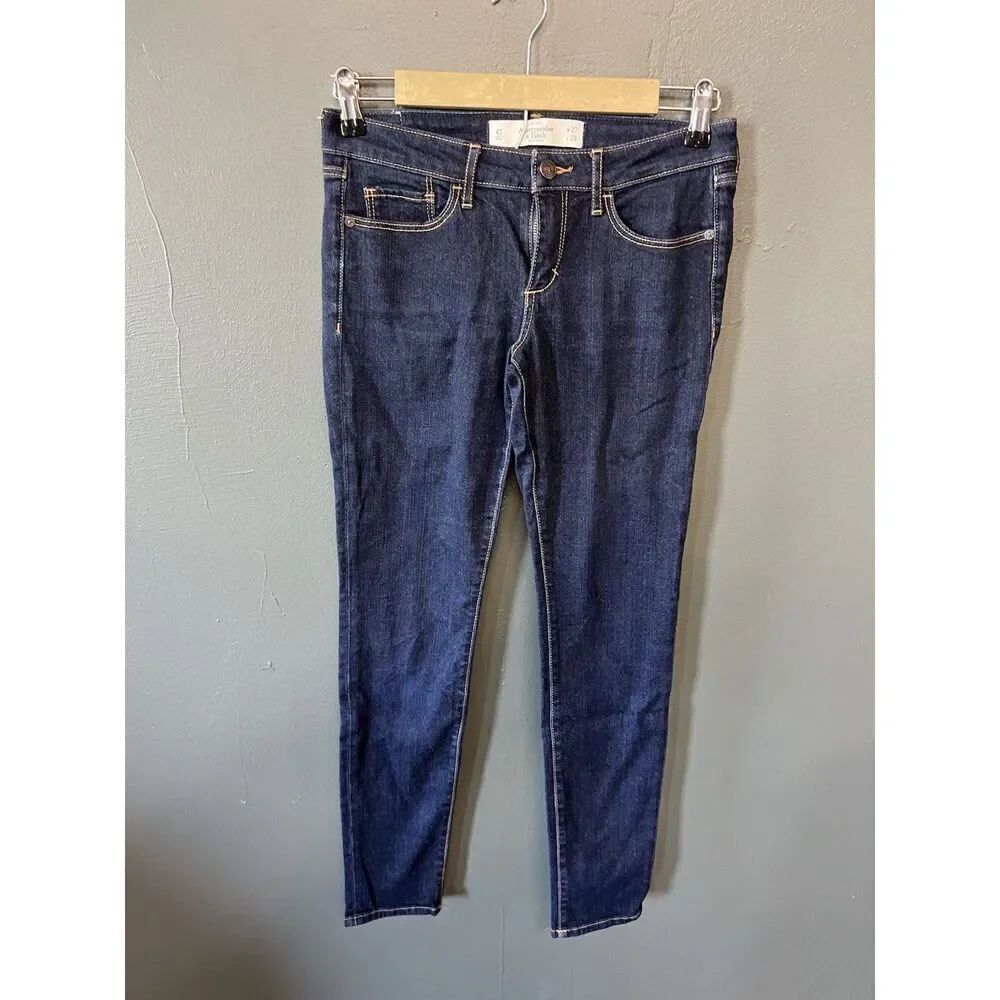 Abercrombie & Fitch Womens Blue Denim Jeans Straight Leg Size 4s x 29